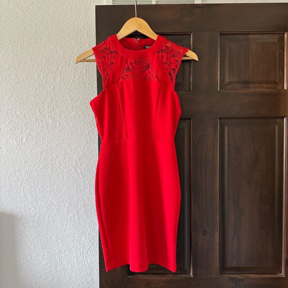 Elegant Red Lace Dress